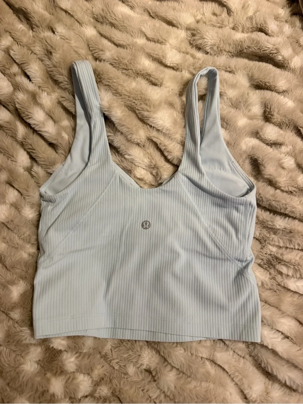 lululemon athletica Light Blue Ribbed V-Neck Tank